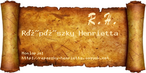 Répászky Henrietta névjegykártya