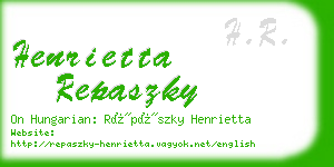 henrietta repaszky business card